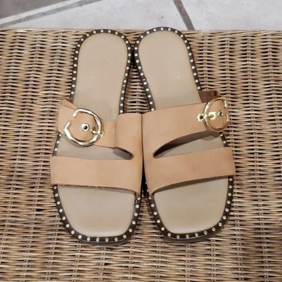 Mila Paoli Sandals Leather Stud Size 8 - Picture 3 of 6